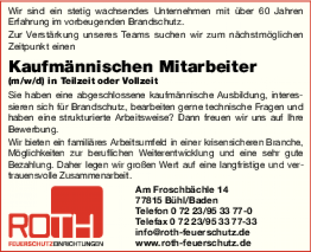 Kaufmännischen Mitarbeiter - (m/w/d) in Teilzeit oder Vollzeit Kaufmännischen Mitarbeiter - (m/w/d) in Teilzeit oder Vollzeit